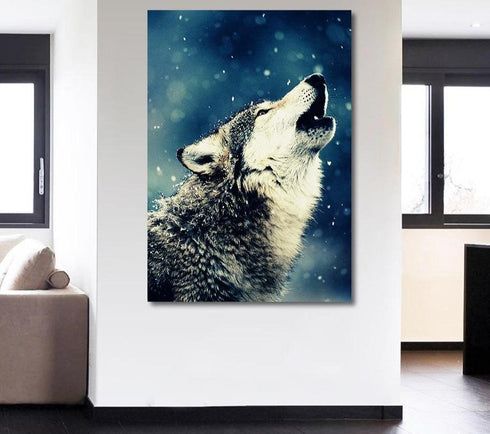 Tableau Loup Portrait